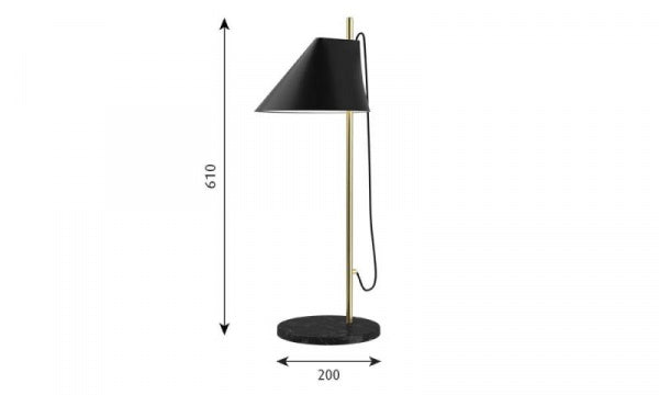Yuh Table Lamp, Brass, LED, 27K, Black