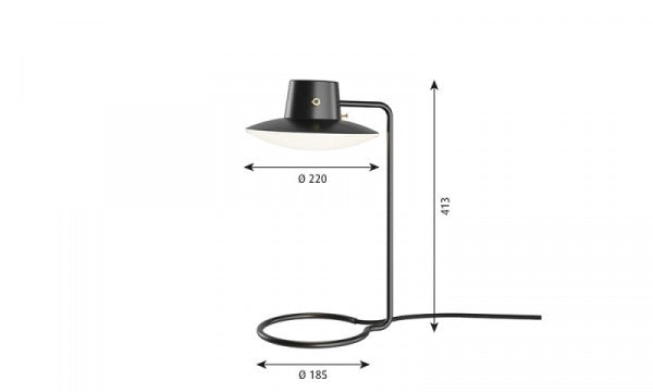 AJ Oxford Table Lamp Metal Black H41cm