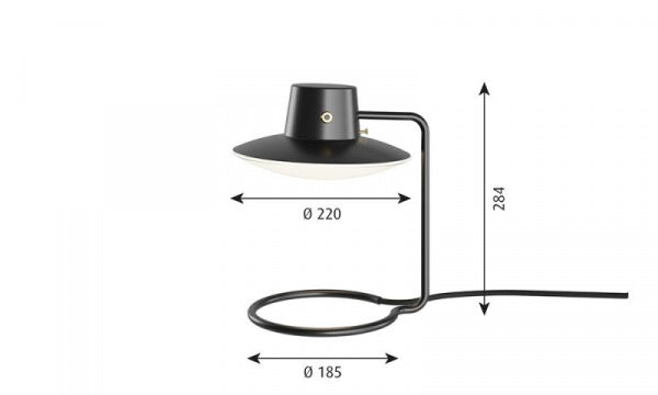 AJ Oxford Table Lamp Metal Black H28cm