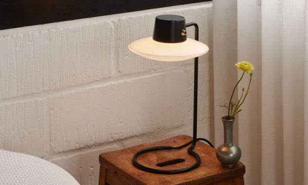 AJ Oxford Table Lamp Glass Black H41cm