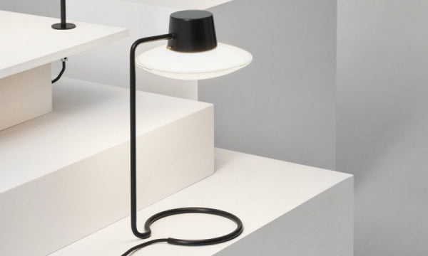 AJ Oxford Table Lamp Glass Black H41cm