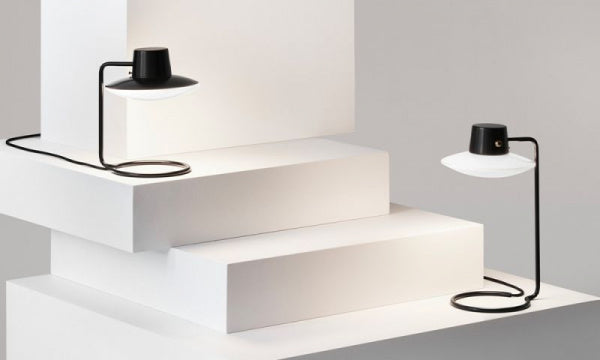 AJ Oxford Table Lamp Glass Black H41cm