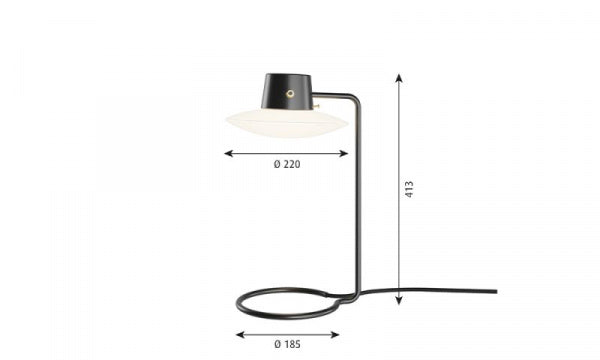 AJ Oxford Table Lamp Glass Black H41cm