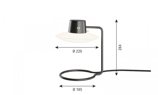 AJ Oxford Table Lamp Glass Black H28cm