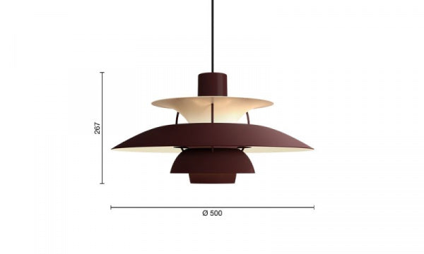 PH 5 MONOCHROME pendant light, burgundy
