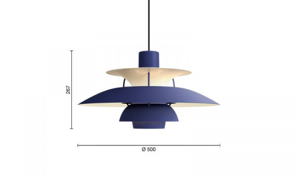 PH 5 MONOCHROME Pendant Light Dusty Indigo