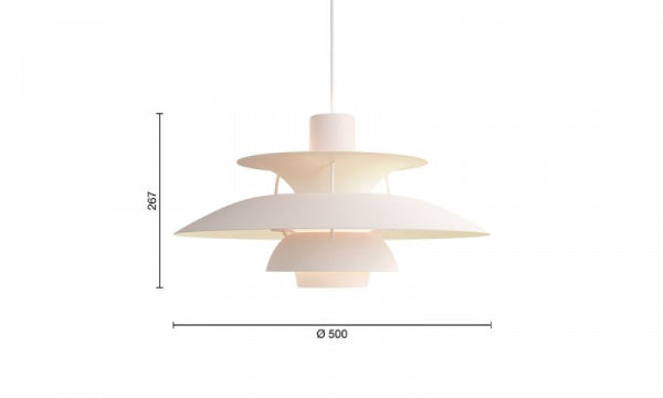 PH 5 MONOCHROME Pendant Light Pale Brush