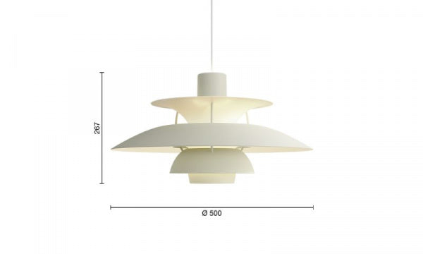 PH 5 MONOCHROME Pendant Light Pale Pewter