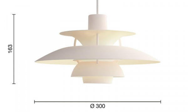 PH 5 Mini MONOCHROME Pendant Light in Pale Blush
