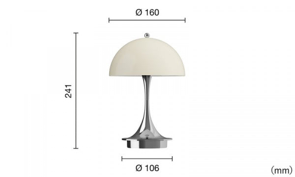 Panthella Portable 160 V3 Opal Beige Chrome