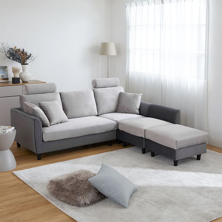 Velvet-like 3-seater couch sofa High-back sofa