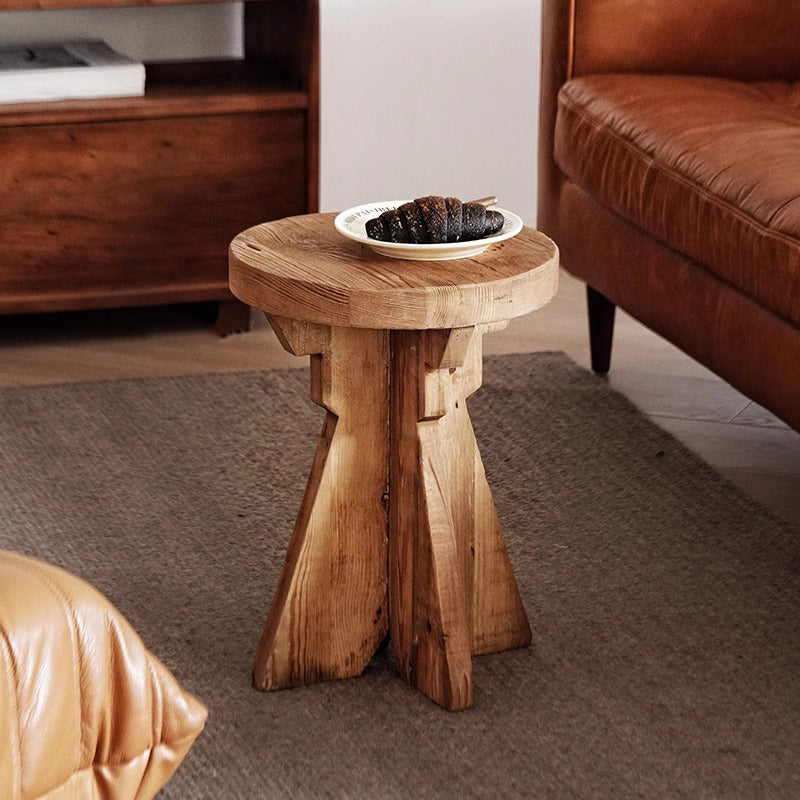 Natural wood design side table