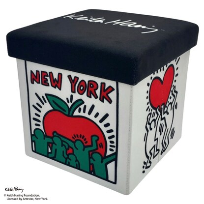 Keith Haring Heart Pattern Storage Stool Heart