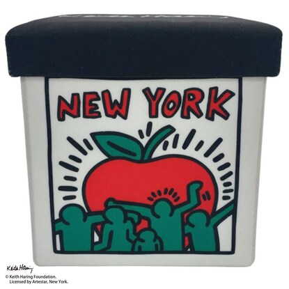 Keith Haring Heart Pattern Storage Stool Heart