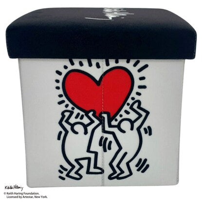 Keith Haring Heart Pattern Storage Stool Heart