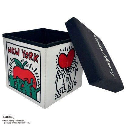 Keith Haring Heart Pattern Storage Stool Heart