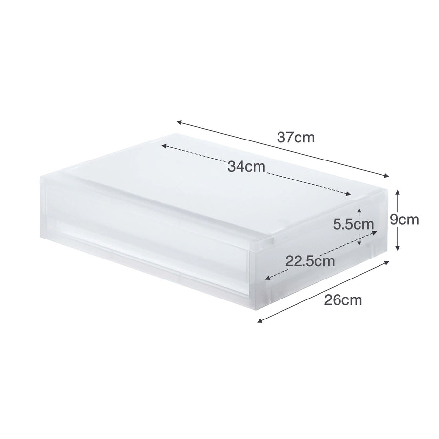 Polypropylene case, drawer type, wide, thin