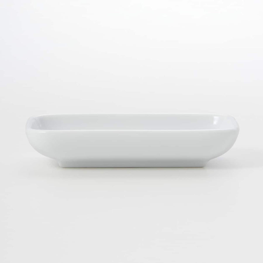 White porcelain rectangular plate, small