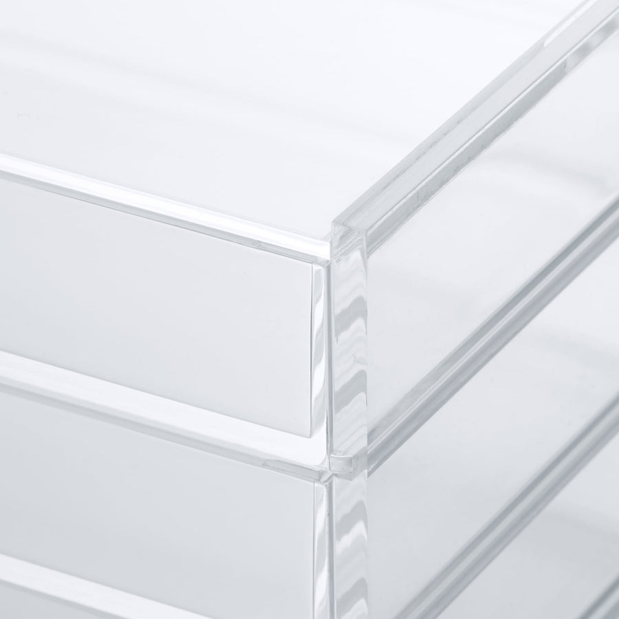 Stackable acrylic case, horizontal, 5 shelves