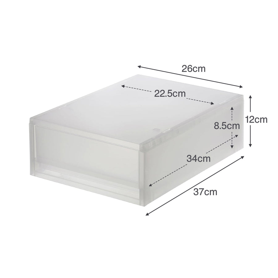 Polypropylene case, shallow type, with drawer