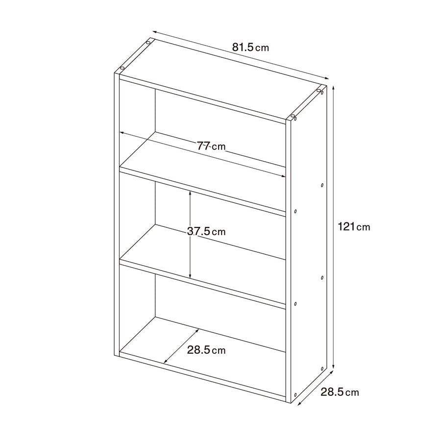 スタッキングシェルフ・ワイド・3段・オーク材