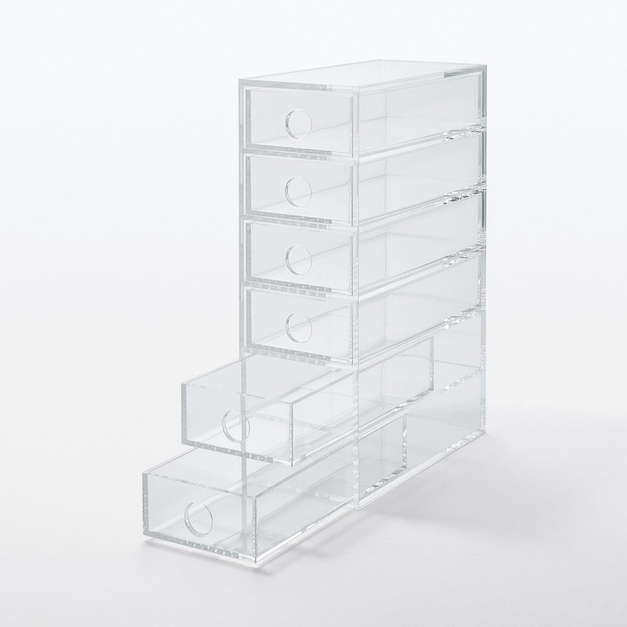 Acrylic small item storage, 6 shelves