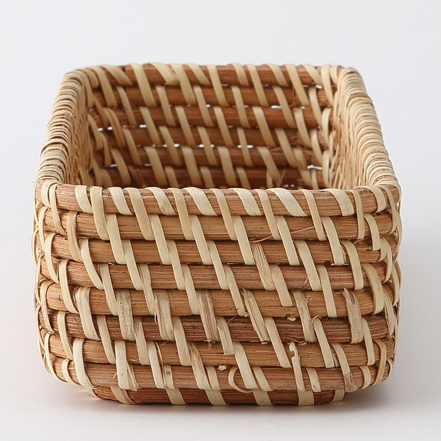 Stackable Rattan Rectangular Box, Half, Shallow