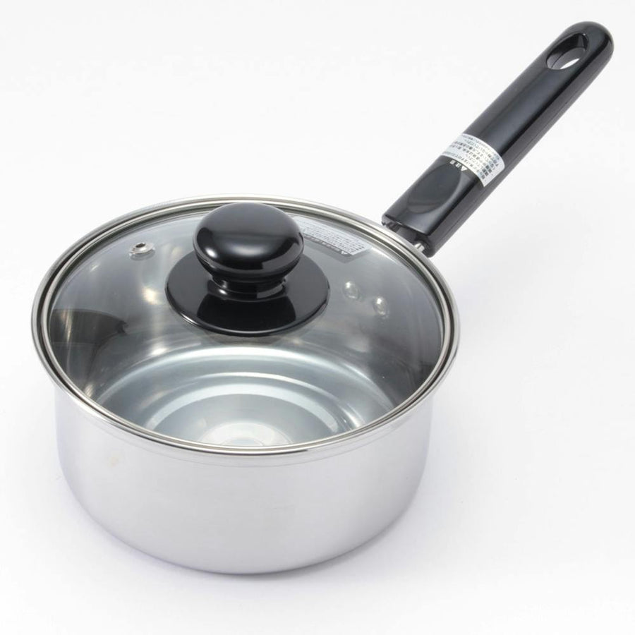 IH/Gas Stainless Steel Saucepan with Glass Lid 14cm