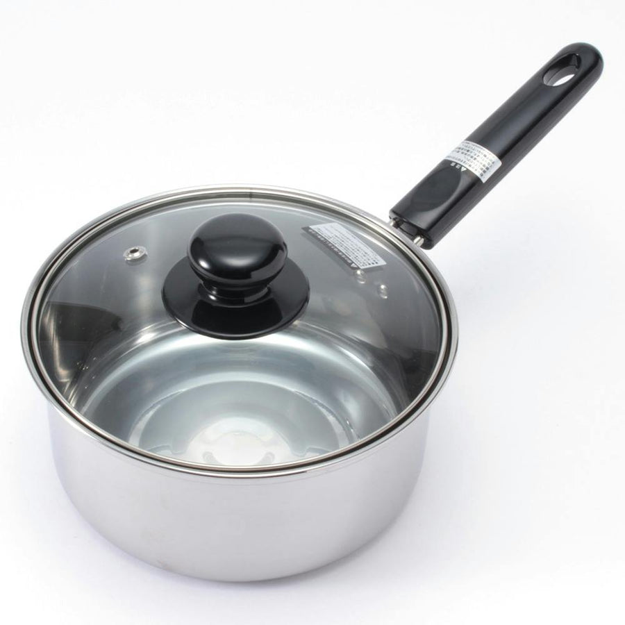 IH/Gas Stainless Steel Saucepan with Glass Lid 16cm