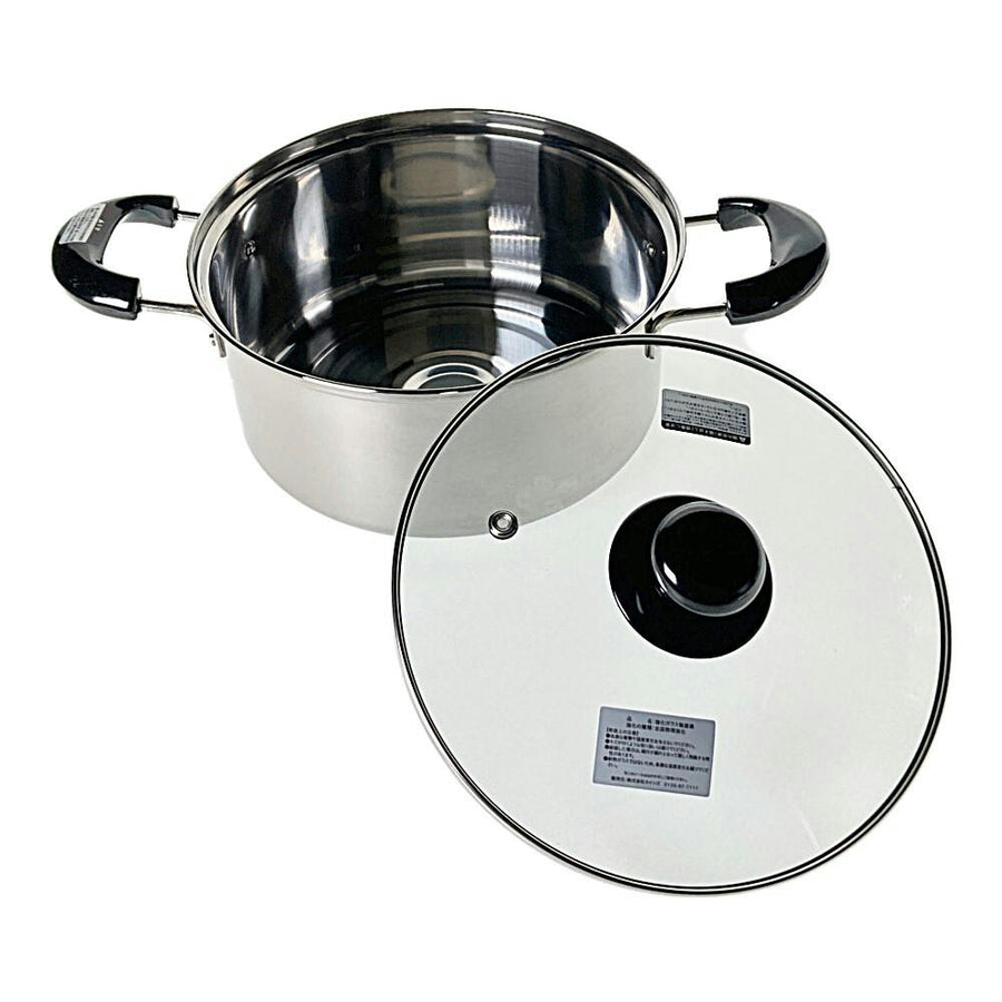 IH/Gas Stainless Steel Pot with Glass Lid, 20cm