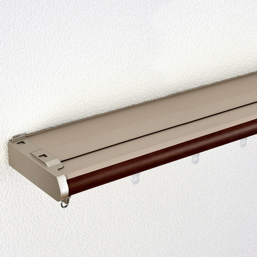 Curtain rail with cover top, Vent, double, 2.0m, brown