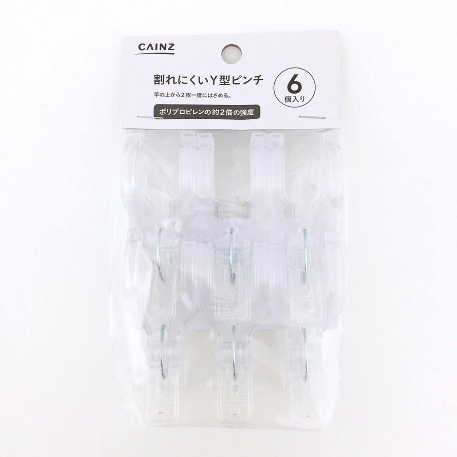 Unbreakable Y-shaped clips (set of 6) Clear