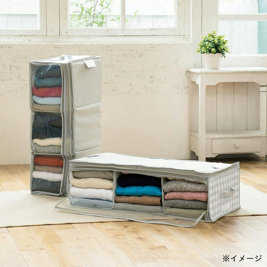 Slim clothing storage bag that can be used vertically and horizontally