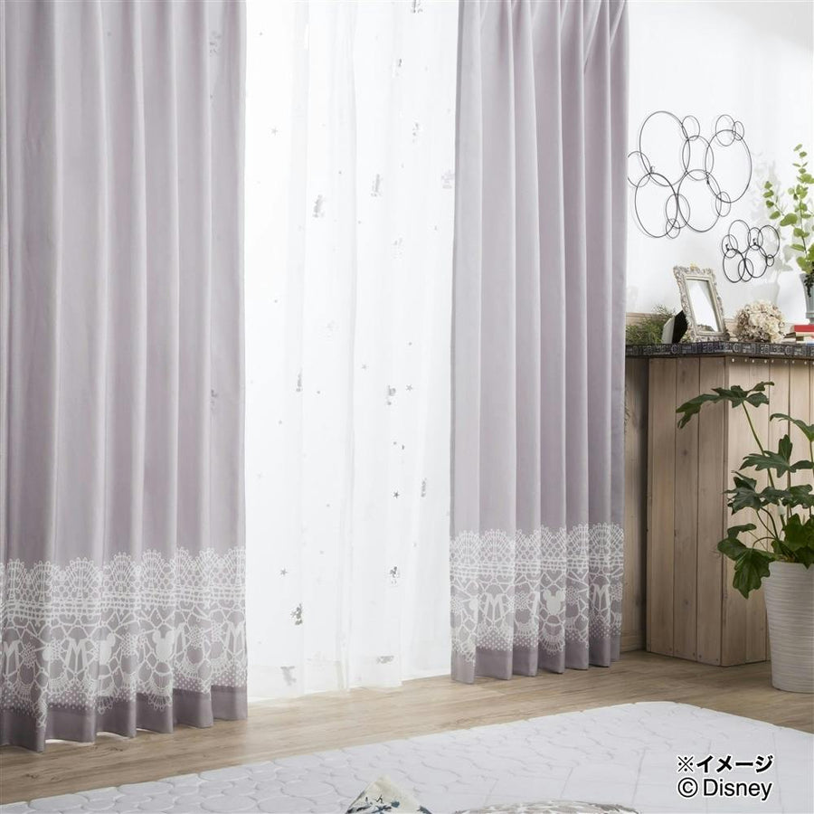 Disney 4-piece curtain set, Mickey Mouse, 100 x 200 cm, washable, thick material: shape memory, with tassels