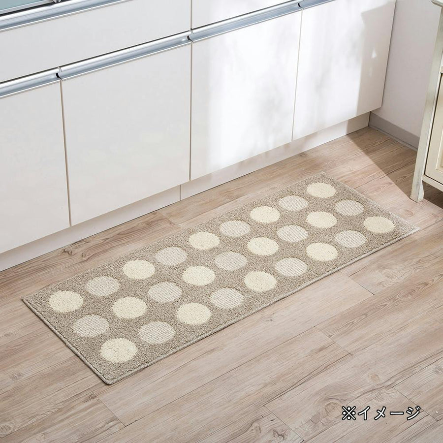 Anti-slip kitchen mat, circle, beige, 45 x 240 cm