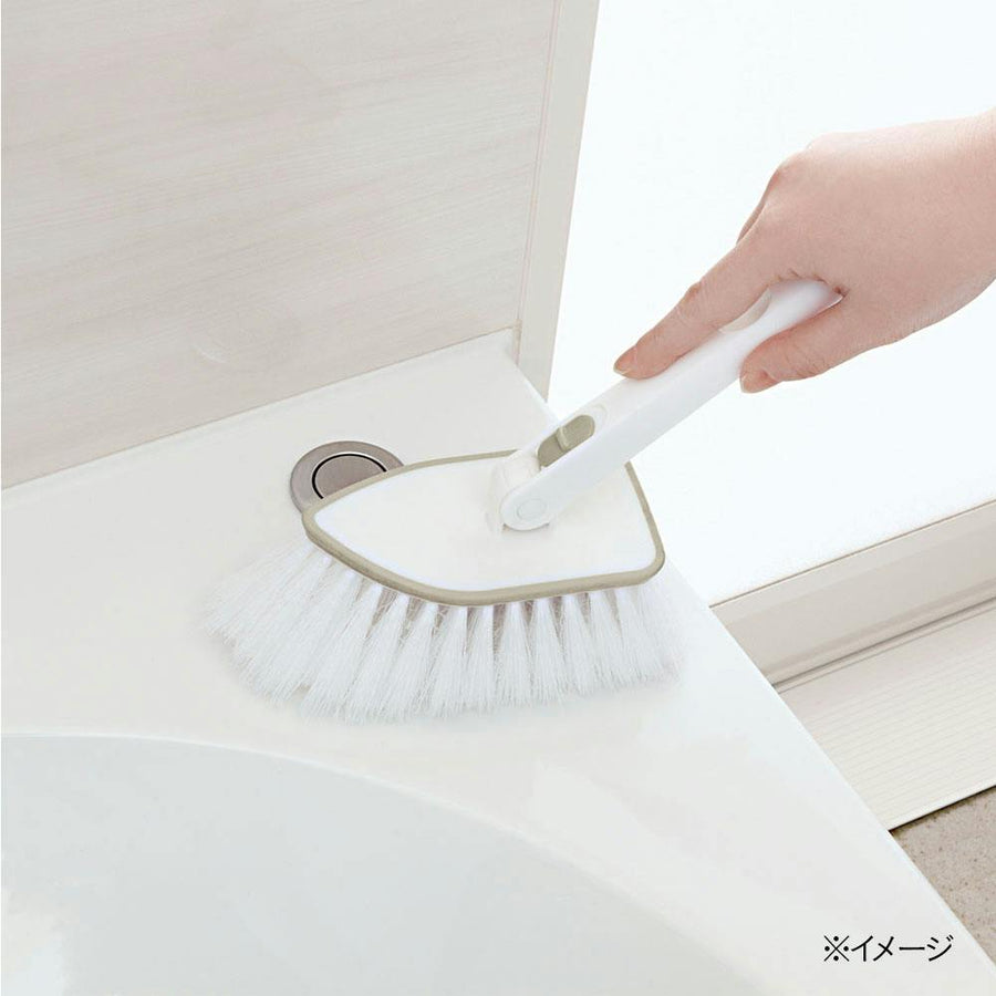 One-touch slide extendable bath brush