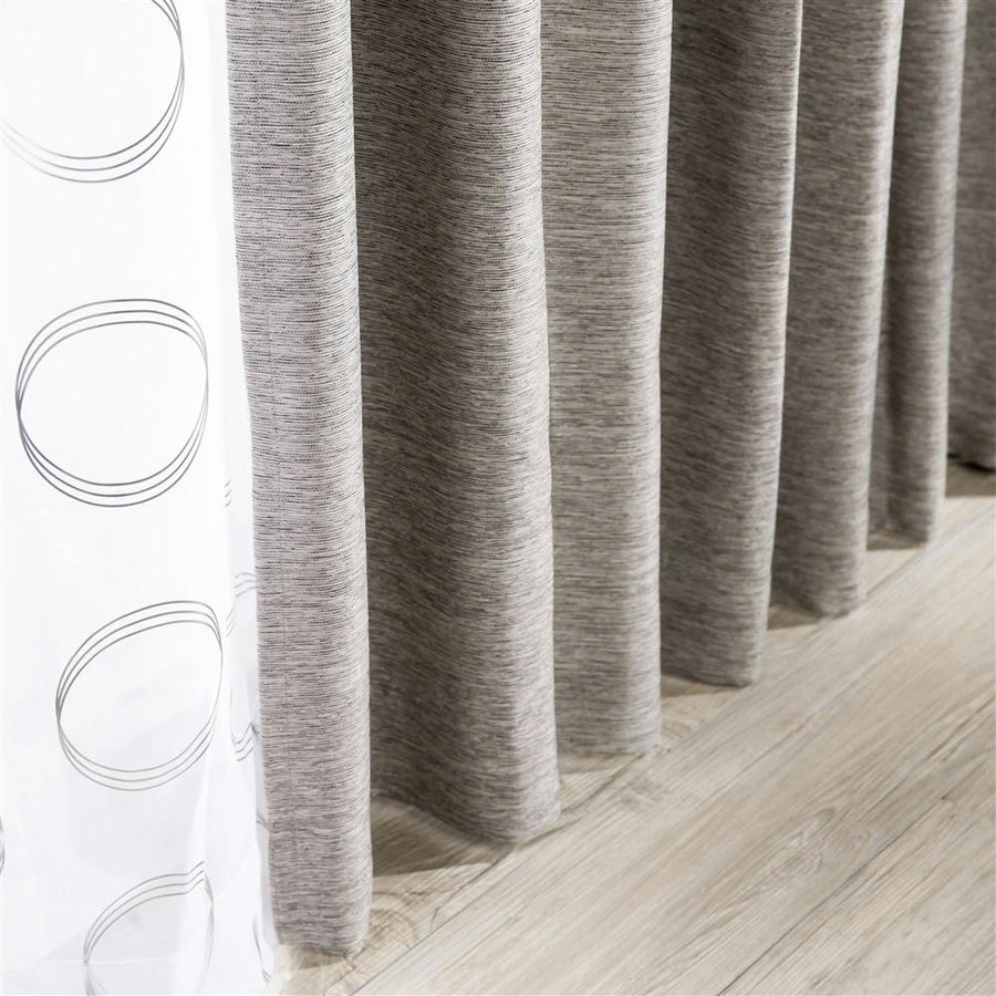 Blackout and flame-retardant curtains, Mehol, grey, 100 x 200 cm, set of 2