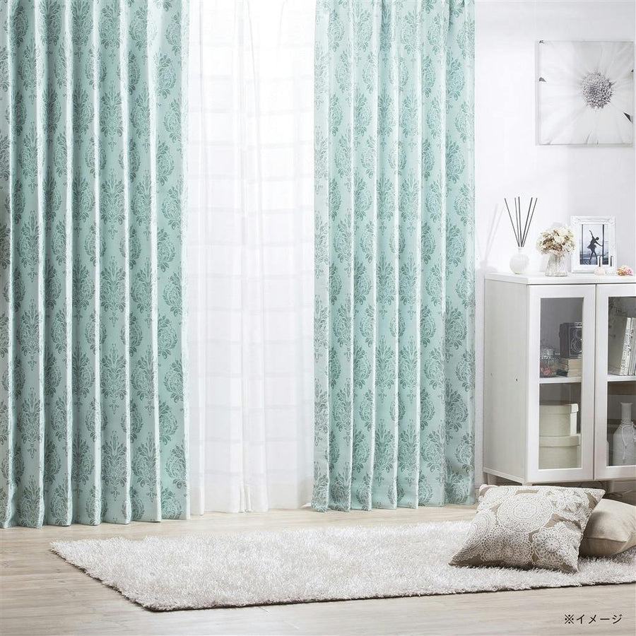 Blackout Curtains Ornament Mint Green 100 x 110 cm Set of 2