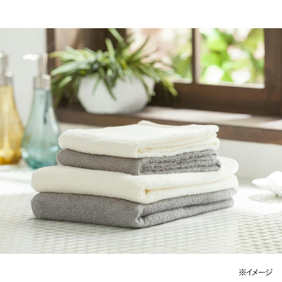 Face towel set of 2, ivory/gray