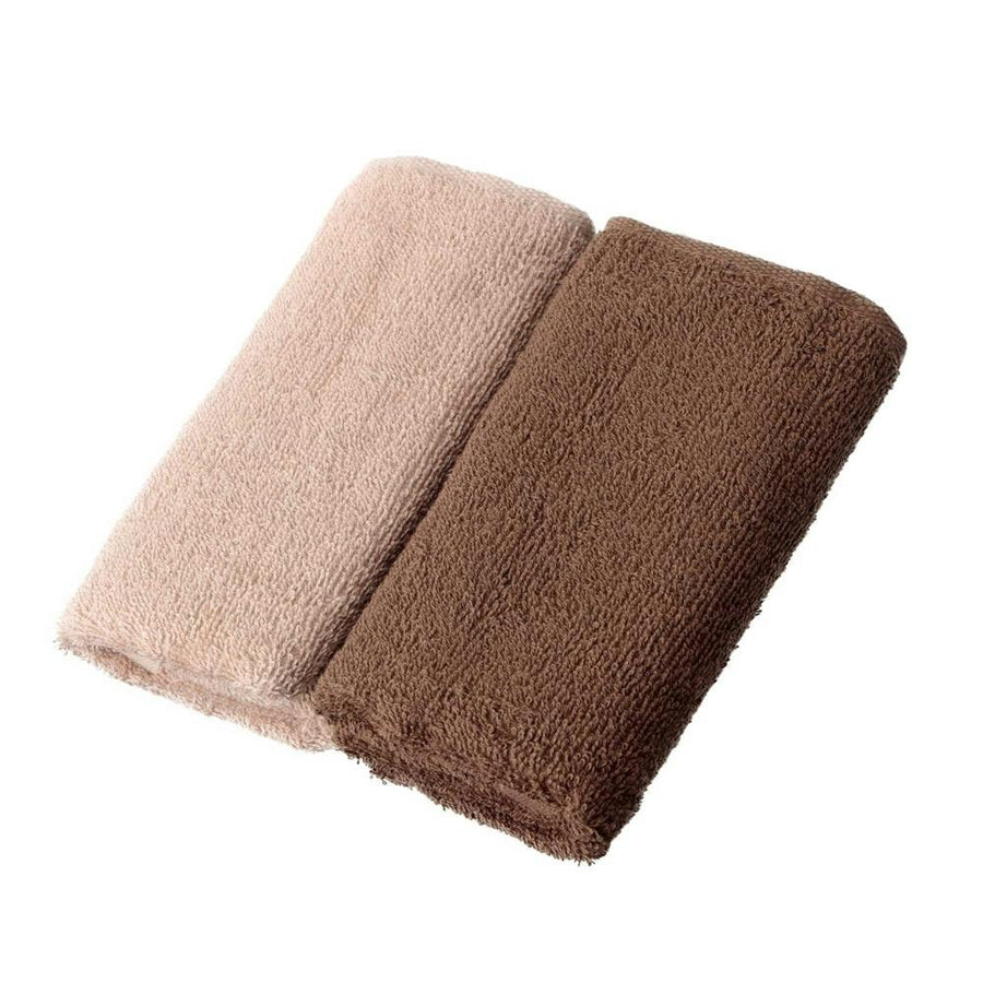 Antibacterial and deodorizing towels with loops, set of 2, beige/brown