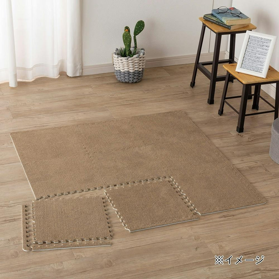 Beige joint punch mat with border, 29.5 x 29.5 cm, set of 9