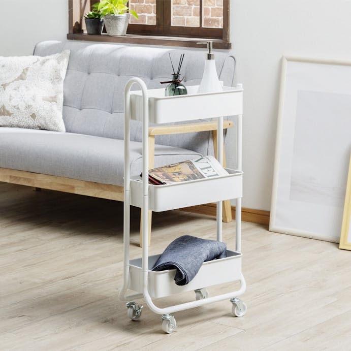 J21 Kitchen Cart Slim White