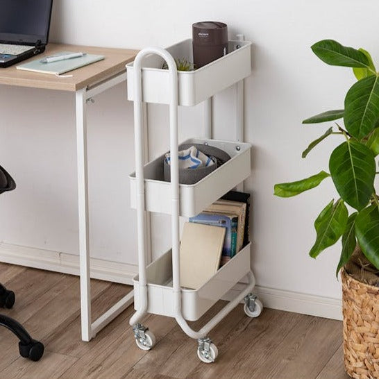 J21 Kitchen Cart Slim White