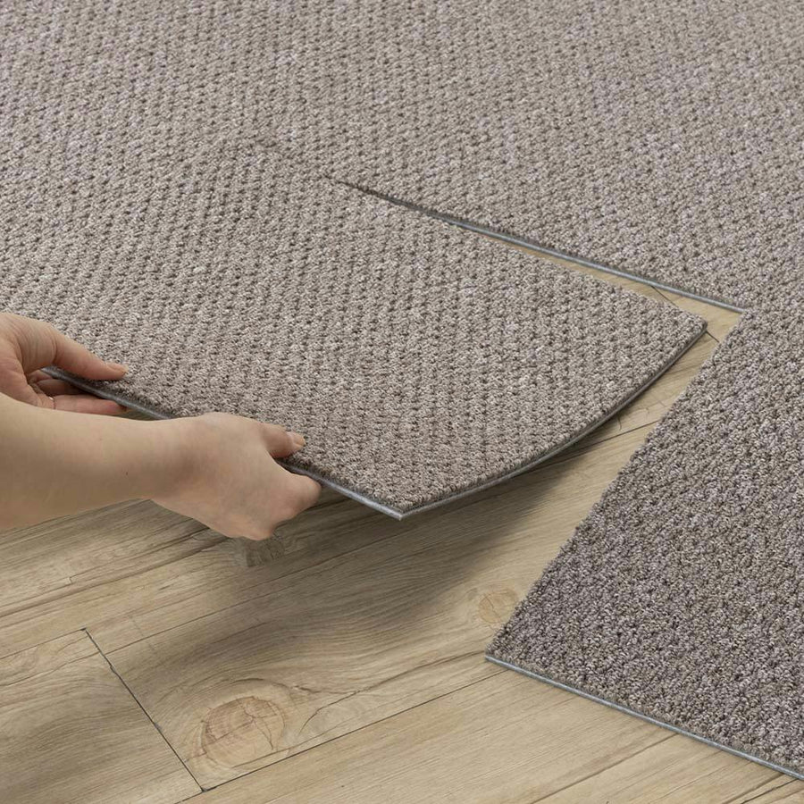 Anti-mite, fire-retardant, soundproof, thick tile carpet, beige, 40 x 40