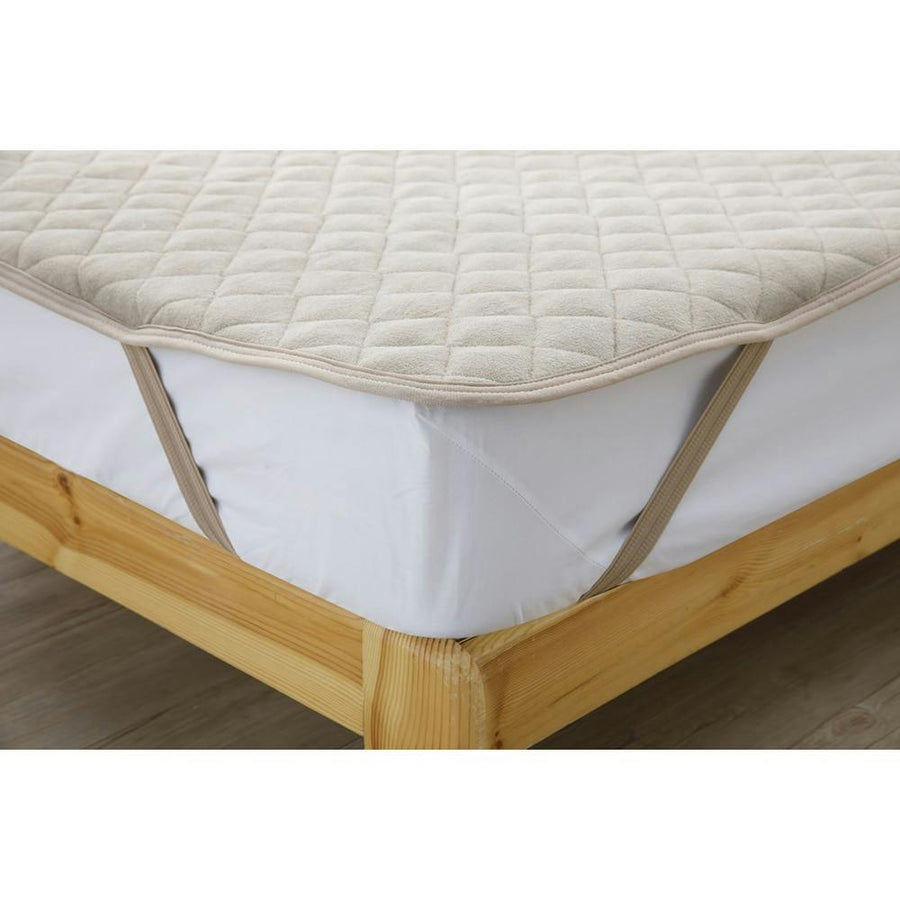 Waterproof pile mattress pad, single, beige, 100 x 200 cm