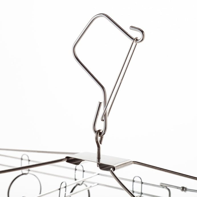 Stainless steel hanger with 20 hanger clips to prevent tangling