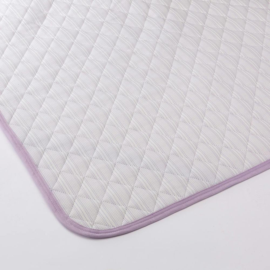 Smooth and silky waffle mattress pad, purple, single, 100 x 200 cm