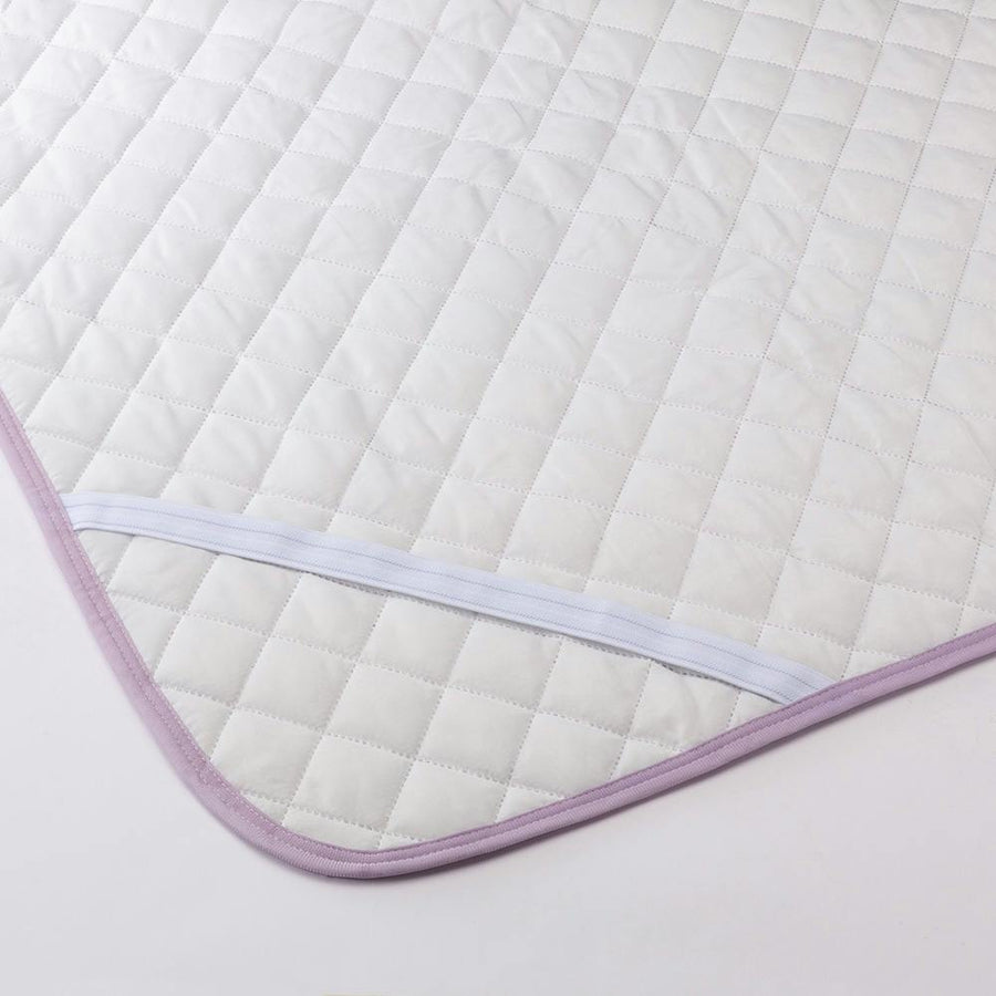 Smooth and silky waffle mattress pad, purple, single, 100 x 200 cm