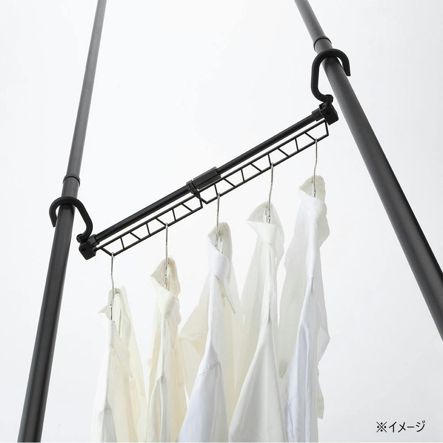 Telescopic clothes hanger pole 38~57cm Black