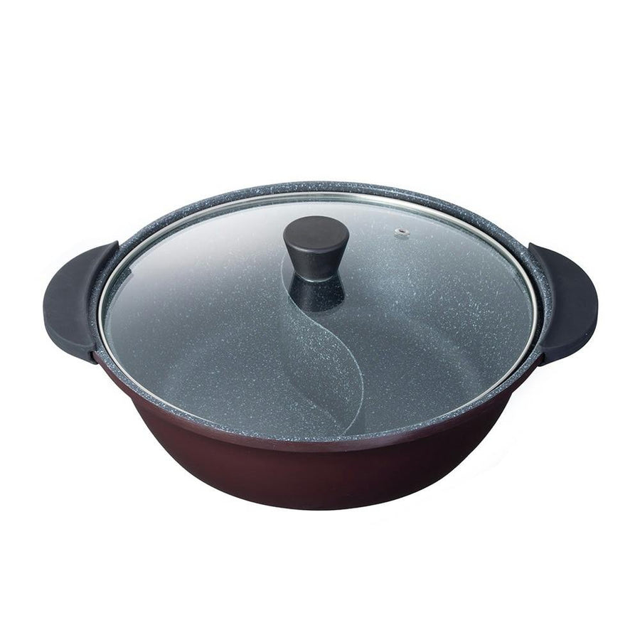 IH compatible diamond coated two-dish pot 26cm